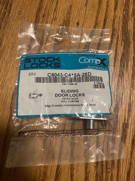 C8043-c415a-26d Compx National Sliding Door Lock Chrome Key C415a Inch Keyed Alike