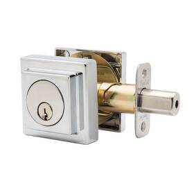 Dbs2410ps Copper Creek Contemporary Single Cylinder Deadbolt Square Polished Stainless