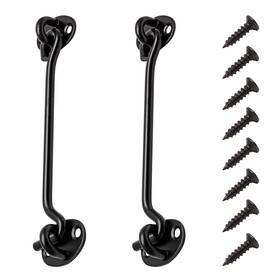 Coufce1021-00025 Coufce 10 Inch Black Stainless Steel Barn Door Hook And Eye Latch Privacy Gate Latc