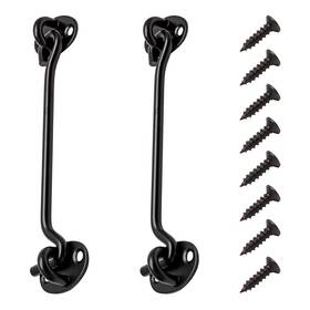 Coufce1021-00026 Coufce 8 Inch Black Stainless Steel Barn Door Hook And Eye Latch Privacy Gate