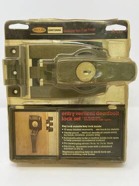 57282 Craftsman Vintage Vertical Deadbolt Lock Set Entry Jimmy Proof Nos Sears Best