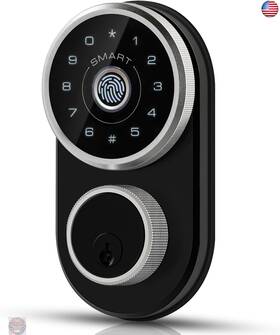 Cubona 649910982411 Keyless Entry Door Lock Fingerprint Keypad Deadbolt For Front