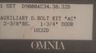D9000.ac34.38.32d D9000ac343832d Omnia Lock Double Cylinder Deadbolt Bkst Keys