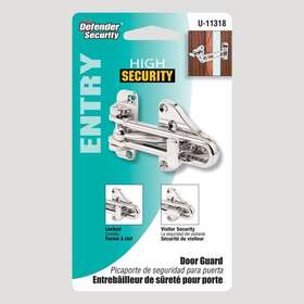 11318 Defender Security U Swing Bar Door Guard With High Auxiliary Lock