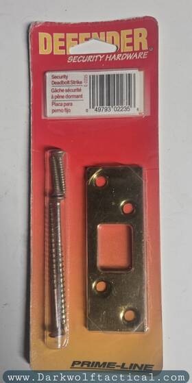 E-2235 Defender Security Prime-line Deadbolt Strike Plate Brass Finish