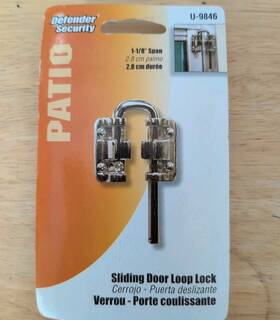 U-9846 Defender Security U 9846 Patio Door Lock Loop Nickel Plated