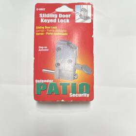 U-9882 Defender Security Sliding Door Lock Keyed Metal Silver For Patio Doors