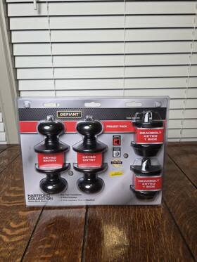 Defiant 005324351432 Hartford Matte Black Single Cylinder Keyed Entry Project Pack