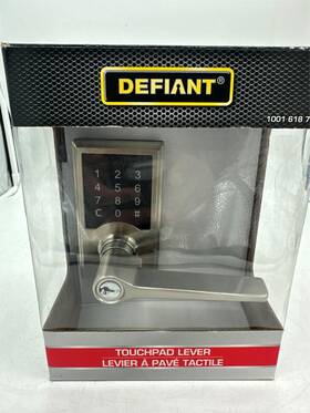 Defiant 050134003842 Square Satin Nickel Electronic Touchpad Door Lever Deadbolt