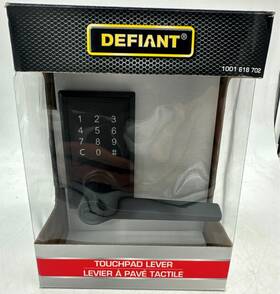 Defiant 050134003859 Square Matte Black Electronic Touchpad Door Lever Smart Home Security