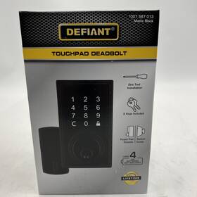 1007 Defiant 050134004832 Touchpad Deadbolt Lock 587 013 Matt Black Ob
