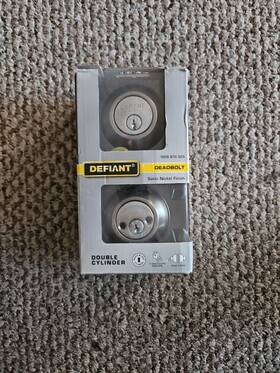 1008 Defiant 050134007925 New Satin Nickel Double Cylinder Deadbolt