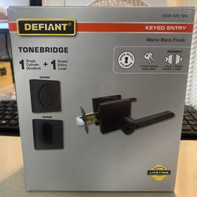 1009 Defiant 050134008496 Tonebridge Single Cylinder Combo Pack Matte Black 429 124