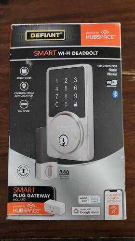 Defiant 050134010697 Smart Wifi Bt Electronic Deadbolt Keyless Entry Keypad Nickel Used Read