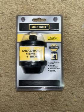 Defiant 050134109377 Deadbolt Keyed 1 Sides 154 695 Lock Aged Bronze #890 100