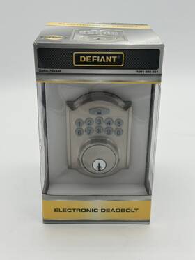 1001392 Defiant Electronic Deadbolt Satin Nickel Model 551 New Open Box