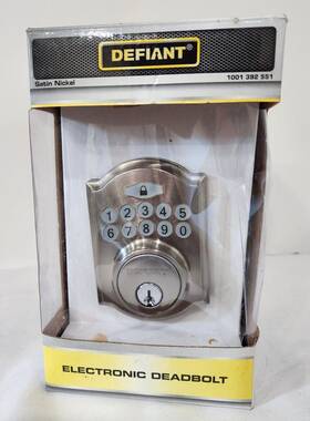 1001392551 Defiant Electronic Deadbolt Satin Nickel Model 1001 392 551 Open Box