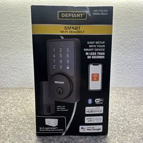 1001717172 Defiant Brand New Smart Wifi Deadbolt Square With Hubspace Matte Black-
