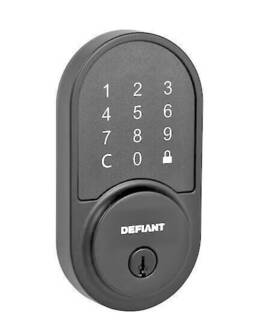 1007737007 Defiant Square Matte Black Smart Wi-fi Deadbolt Hubspace Alexa Google Quick Ship