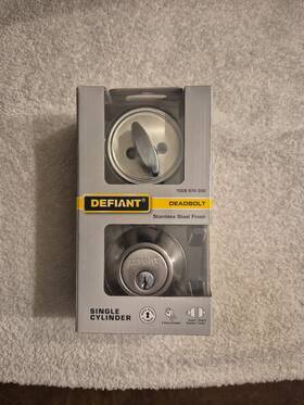 1008974356 Defiant Deadbolt Single Cylinder Stainless Steel Finish 1008 974 356
