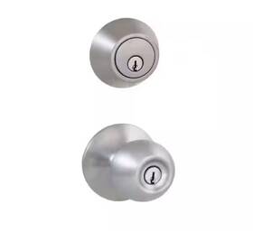 1008974363 Defiant Combo Pack With Single Cylinder Deadbolt Saturn Stainless Steel