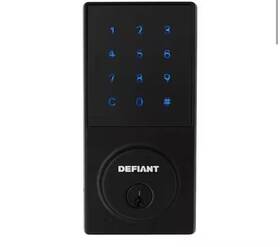 1009258135 Defiant Slim Matte Black Electronic Touchpad Deadbolt