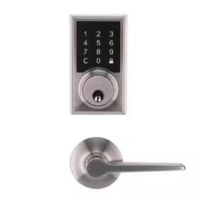 Defiant 313033319354 Square Satin Nickel Electronic Single Cylinder Touchpad Deadbolt With Freedom Ha