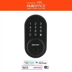 Defiant 313052027049 Round Matte Black Electronic Single Cylinder Deadbolt Wi-fi Enabled Powered By H