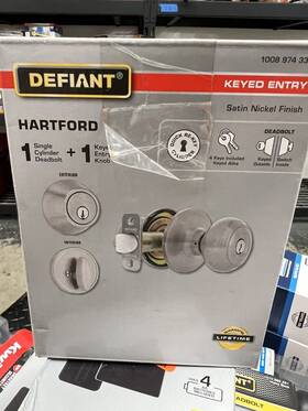 32bgx2d1b Defiant Hartford Satin Nickel Combo Pack With Single Cylinder Deadbolt