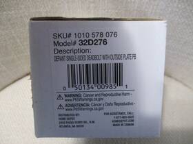32d276 Defiant Polished Brass Single-sided Deadbolt With Outside Plate Keyless