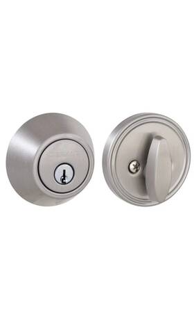 32dd9x21 Defiant New Square Satin Nickel Single Cylinder Deadbolt