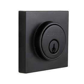 32dd9x91 Defiant Square Matte Black Zinc Single Cylinder Contemporary Deadbolt