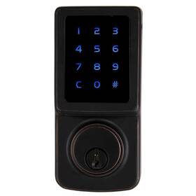 32ga5x7d01bb Defiant Electronic Touchscreen Deadbolt Door Lock Single Cylinder Aged Bronze
