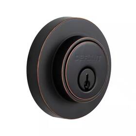 Defiant 445012411438 Bronze Round Single Cylinder Deadbolt Contemporary Aged