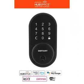 Defiant 445028371306 Round Matte Black Electronic Single Cylinder Deadbolt Wi-fi Enabled Powered By H