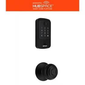 Defiant 445057586597 Hubspace Matte Black Square Fingerprint Deadbolt With Hartford Hall/closet Door