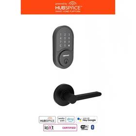 Defiant 744110415988 Hubspace Matte Black Round Pincode Deadbolt With Tonebridge Hall/closet Door Lev
