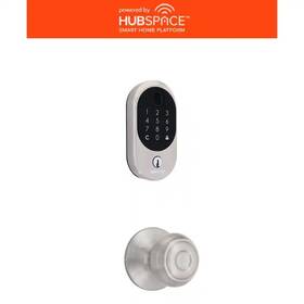 Defiant 744759640925 Hubspace Satin Nickel Round Fingerprint Deadbolt With Hartford Hall/closet Door