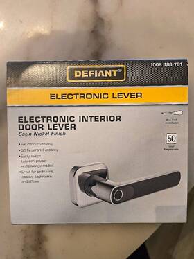 Defiant 812468030198 New Electronic Lever Door Lock Biometric Fingerprint Deadbolt Nickel