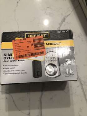 Defiant 860008278005 Single Cylinder Castle Electronic Keypad Deadbolt Satin Nickel