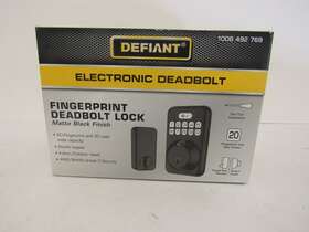 1008 Defiant 860008278067 Fingerprint Electronic Deadbolt Lock Matte Black Finish 492 769