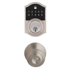 Bgx2c7c Defiant Compact Touch Castle Satin Nickel Deadbolt With Hartford Hall/closet Door Knob