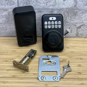 D32301thcb21508 Defiant Square Compact Black Electronic Deadbolt