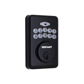 Gzax9d01 Defiant Radius Matte Black Single Cylinder Electronic Keypad Deadbolt