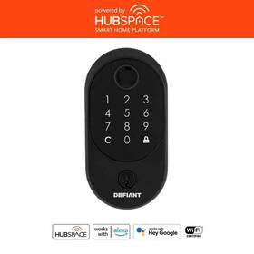 Hsgccx7d01appb Defiant Hubspace Aged Bronze Round Biometric Fingerprint Electronic Touchpad Deadbolt