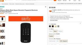 Hsgcdx9d01appb Defiant Hubspace Matte Black Square Biometric Fingerprint