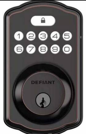Ks01-orb Defiant Single Cylinder Castle Electronic Keypad Deadbolt Aged Bronze