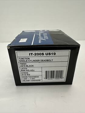 It-20single Delaney 372004 Cylinder Deadbolt Italian Collection - Black