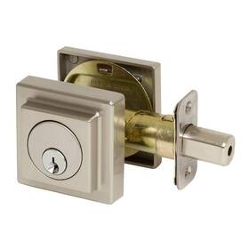 Delaney Hardware 087305932304 Kira Square Style Single Cylinder Satin Nickel Deadbolt