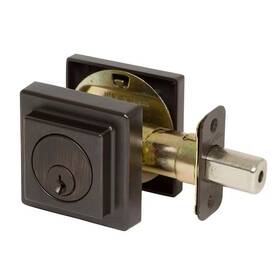 Delaney Hardware 313026581522 Kira Square Style Single Cylinder Tuscany Bronze Deadbolt